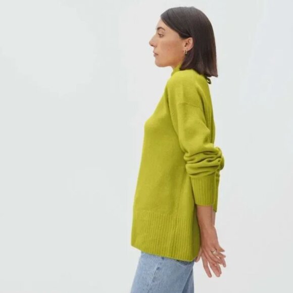 Everlane Cozy Stretch Pullover Sweater in Rare Key Lime Colorway | Size Small - Picture 3 of 13